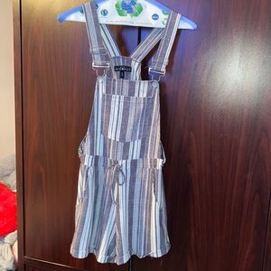 Blue and white overalls